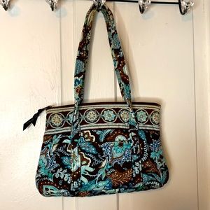 Vera Bradley Java Blue tote retired. Has 6 pockets inside for phone, keys,..etc.